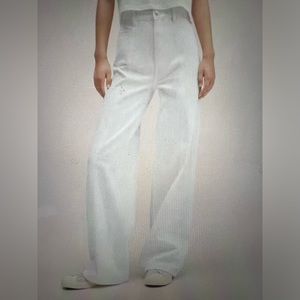 Mango wide leg white jeans